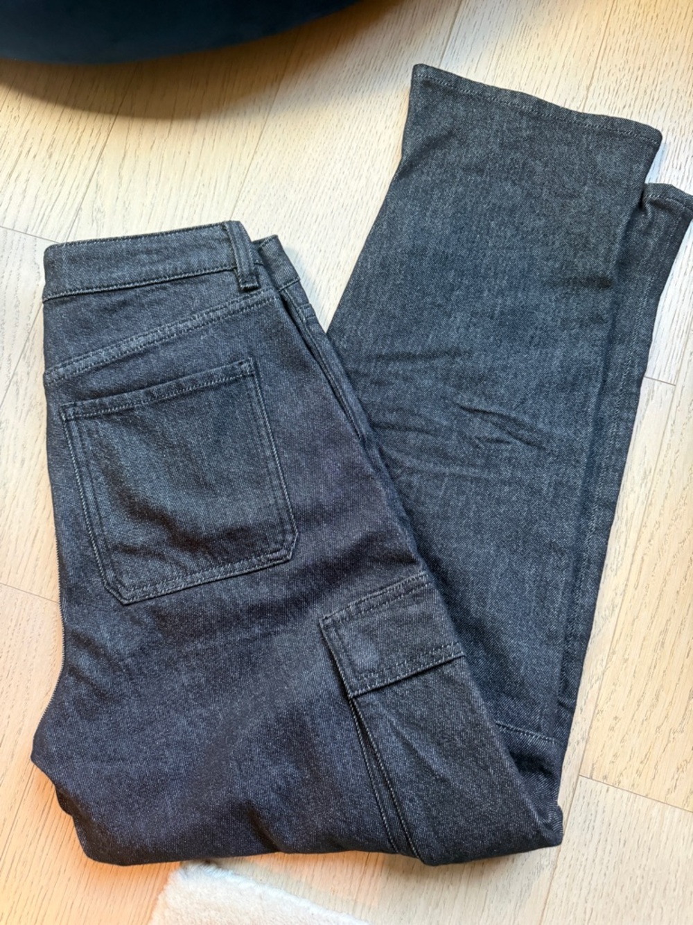 Rebecca Minkoff Black Denim cargo Jeans - Dark Black